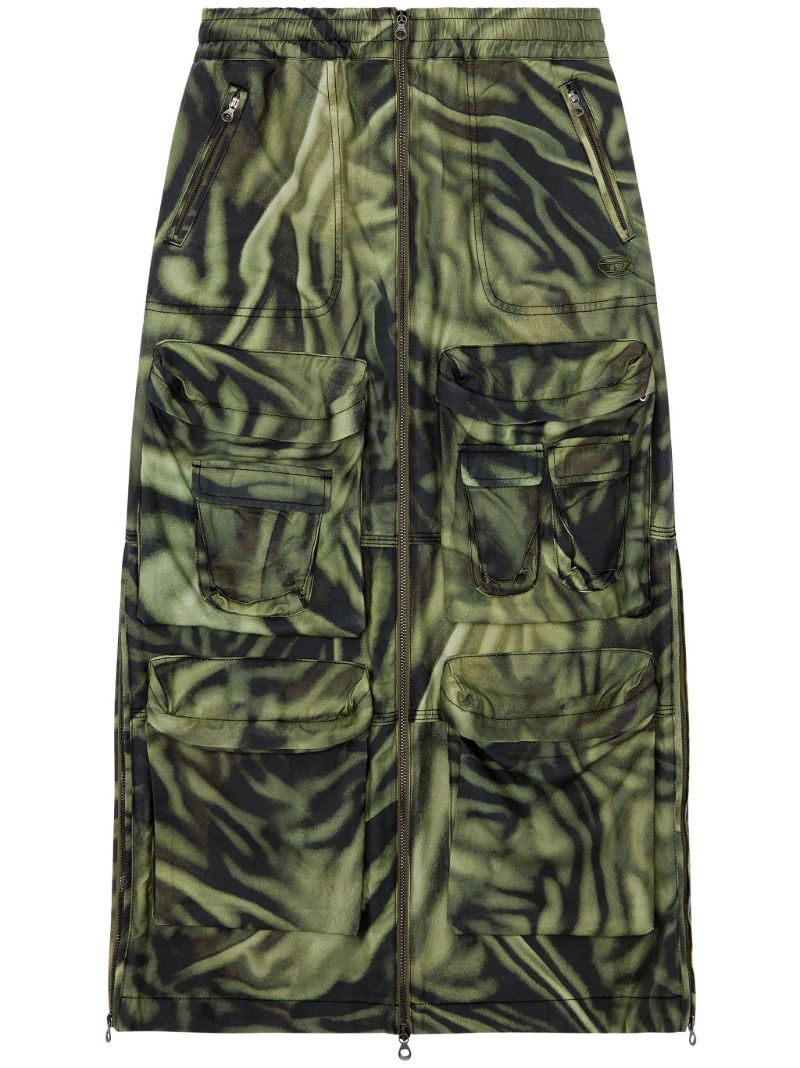 Green O-mirtow Abstract-print Skirt