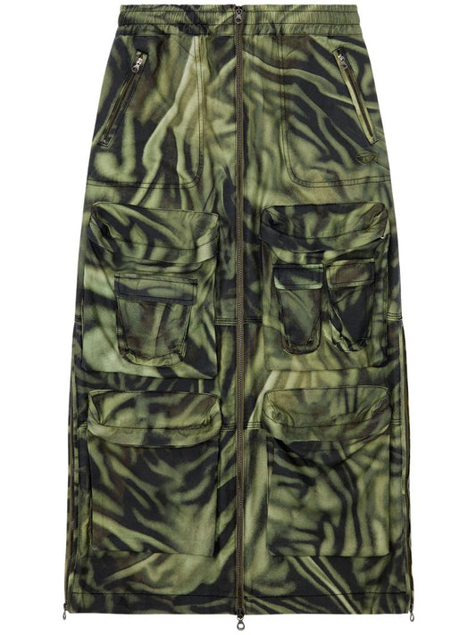 Green O-mirtow Abstract-print Skirt