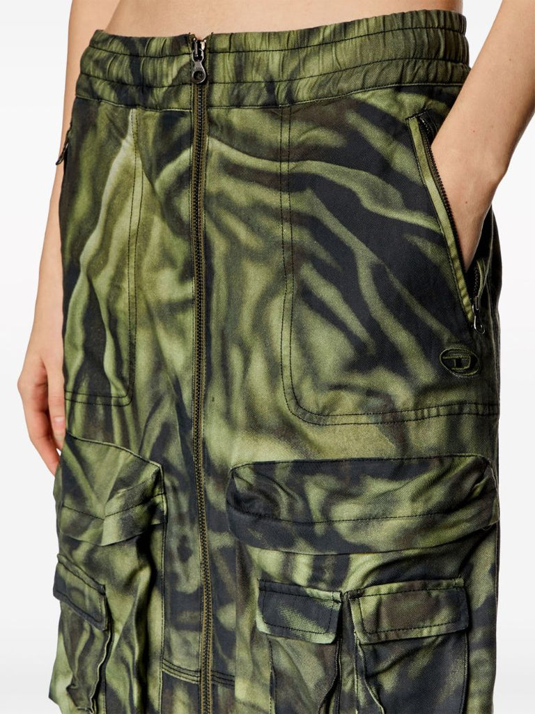 Green O-mirtow Abstract-print Skirt