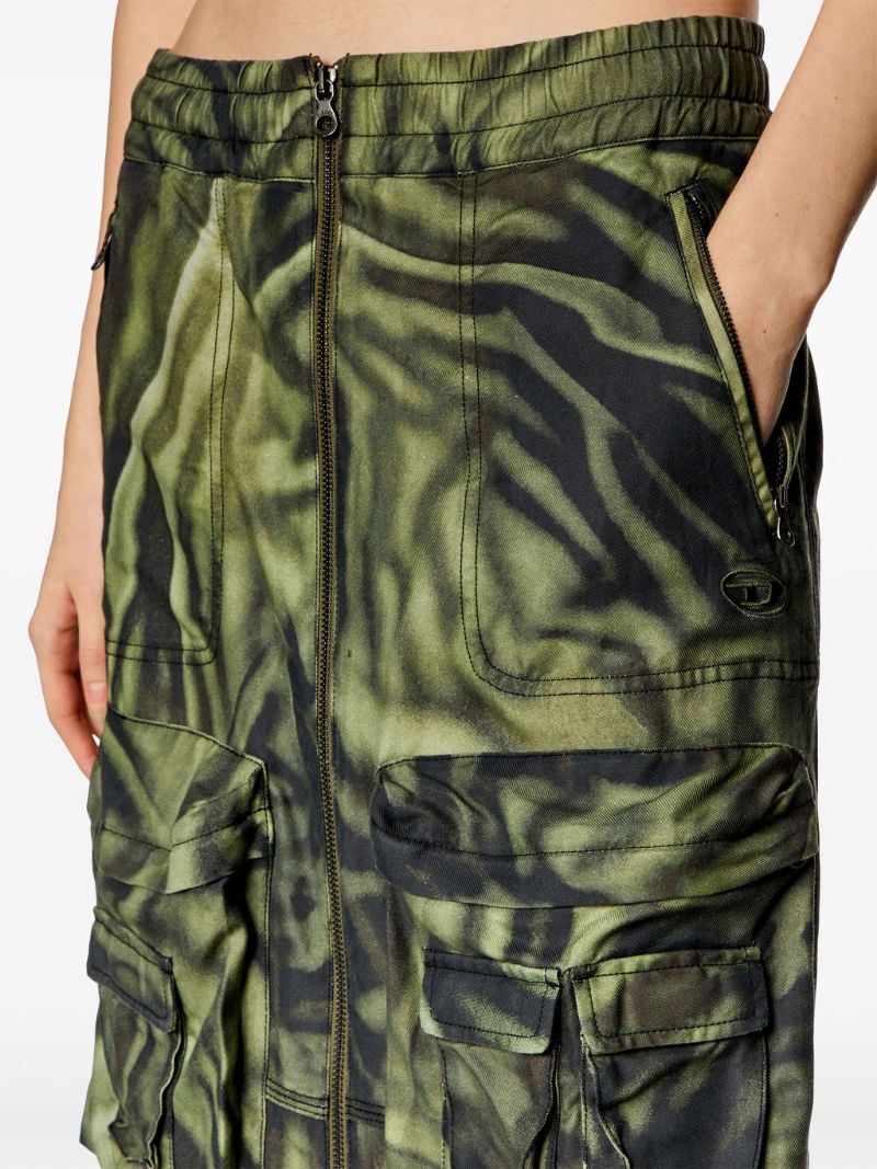 Green O-mirtow Abstract-print Skirt