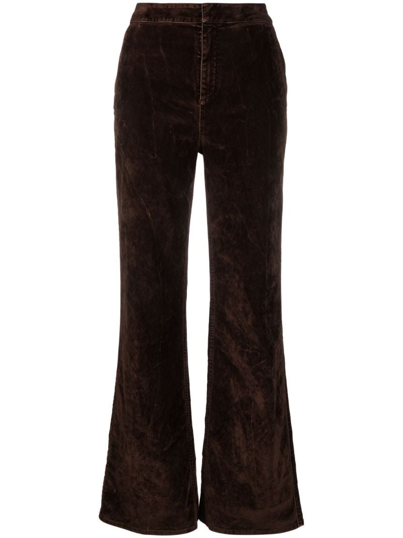 Brown Velvet Flared Trousers