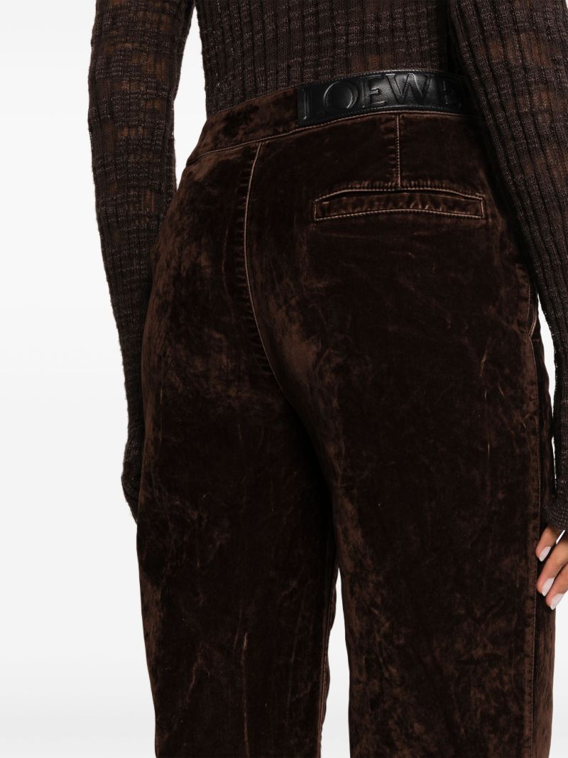 Brown Velvet Flared Trousers