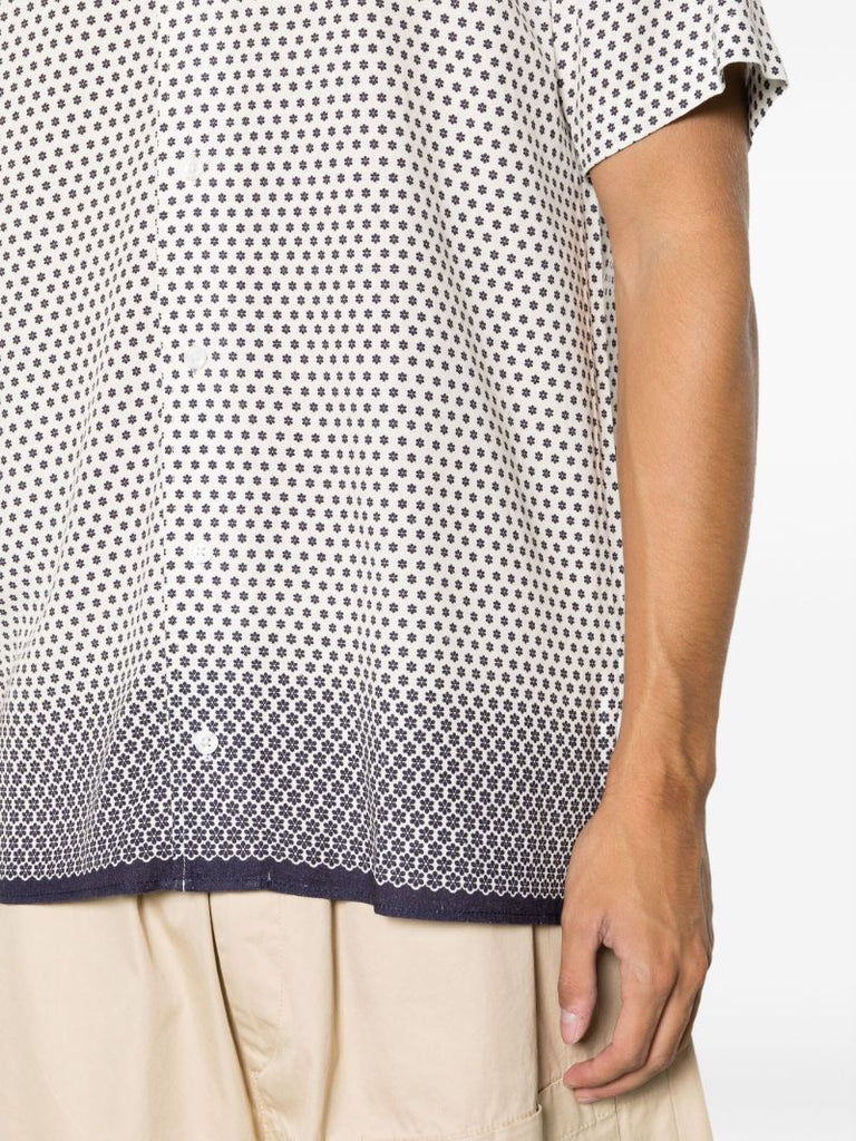 White Hibbert OmbrÃ_x0083_Â© Floral-print Shirt