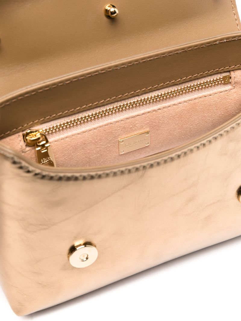 Gold-tone Dg Metallic Leather Tote Bag