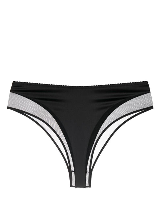 Black Silk Semi-sheer Briefs