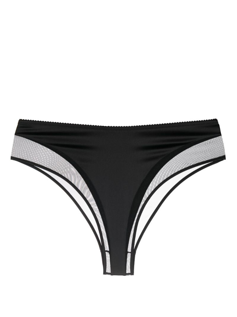Black Silk Semi-sheer Briefs