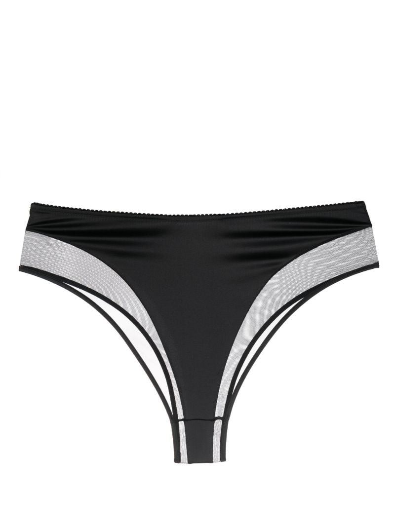 Black Silk Semi-sheer Briefs