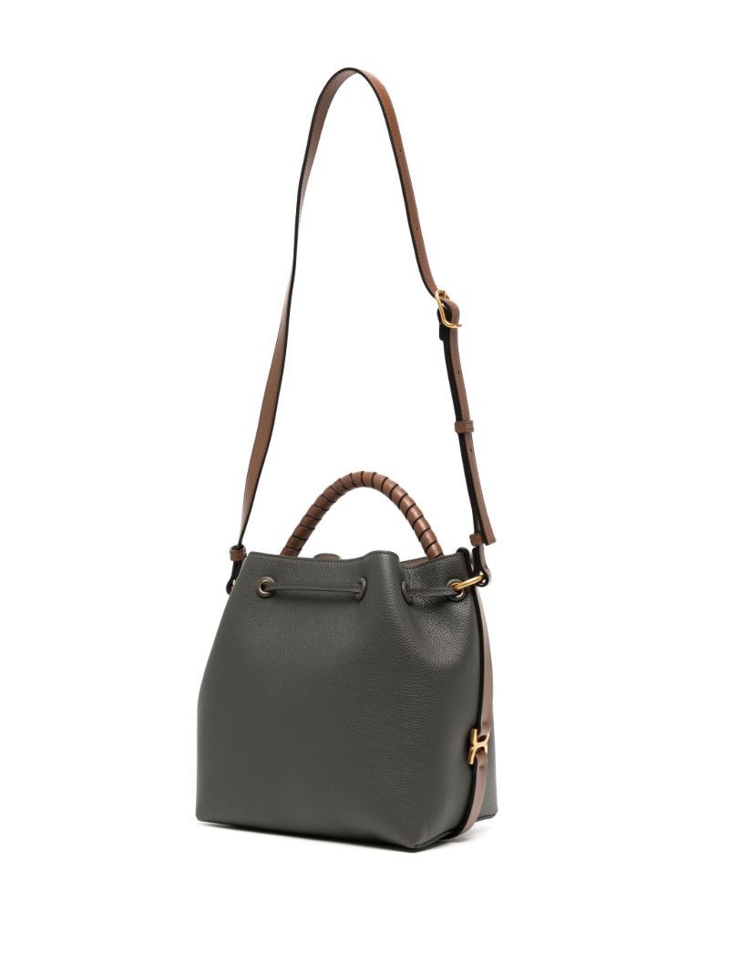 Grey Marcie Leather Bucket Bag