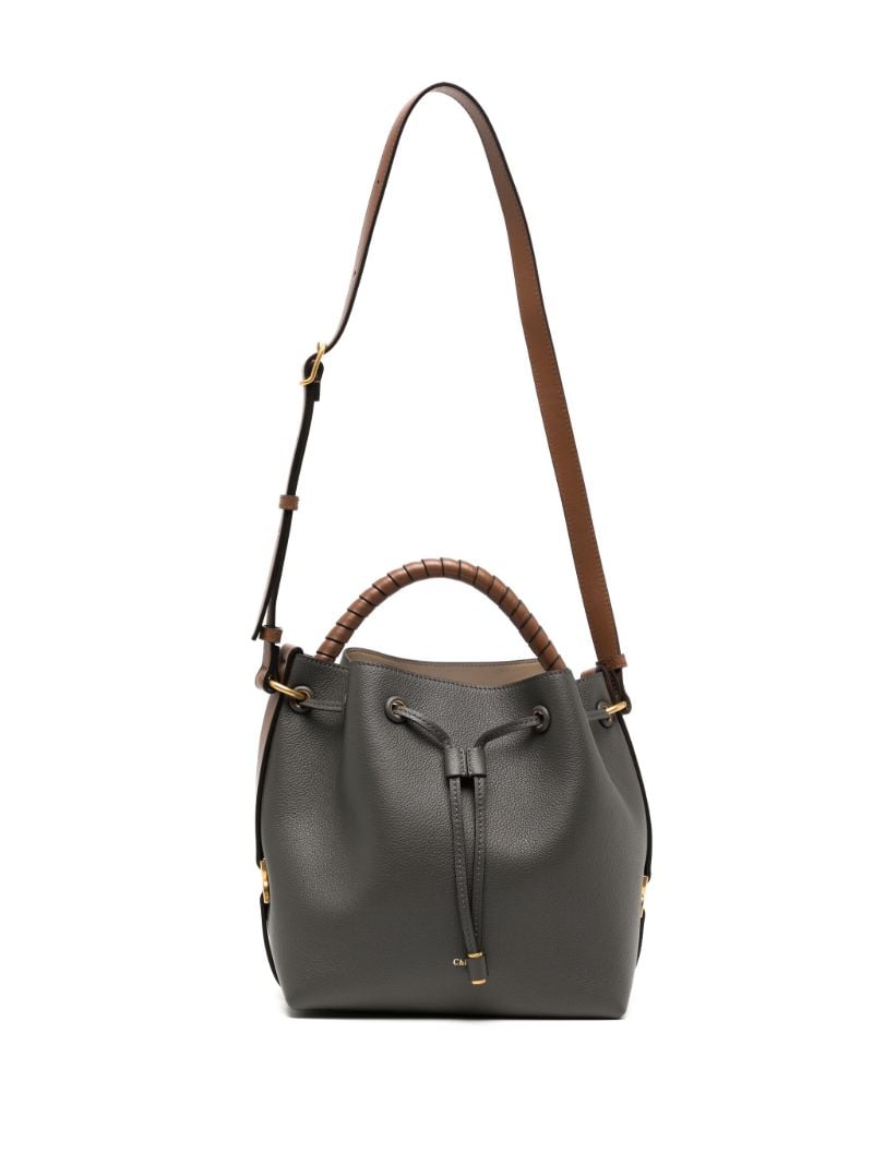 Grey Marcie Leather Bucket Bag