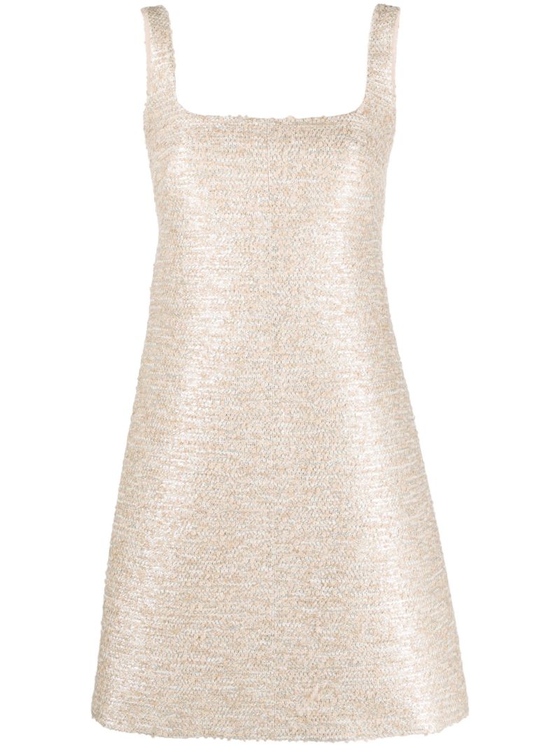 Neutral Tibby Tweed Mini Dress