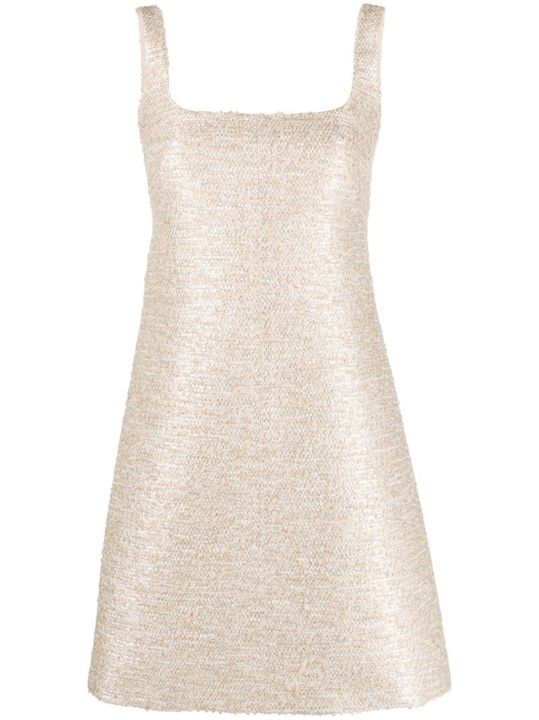 Neutral Tibby Tweed Mini Dress