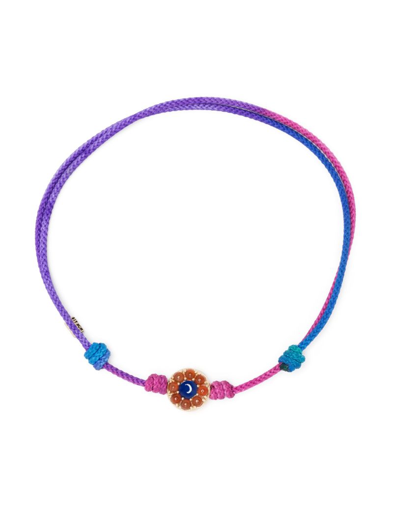 14k Yellow Gold Evil Eye Cord Bracelet