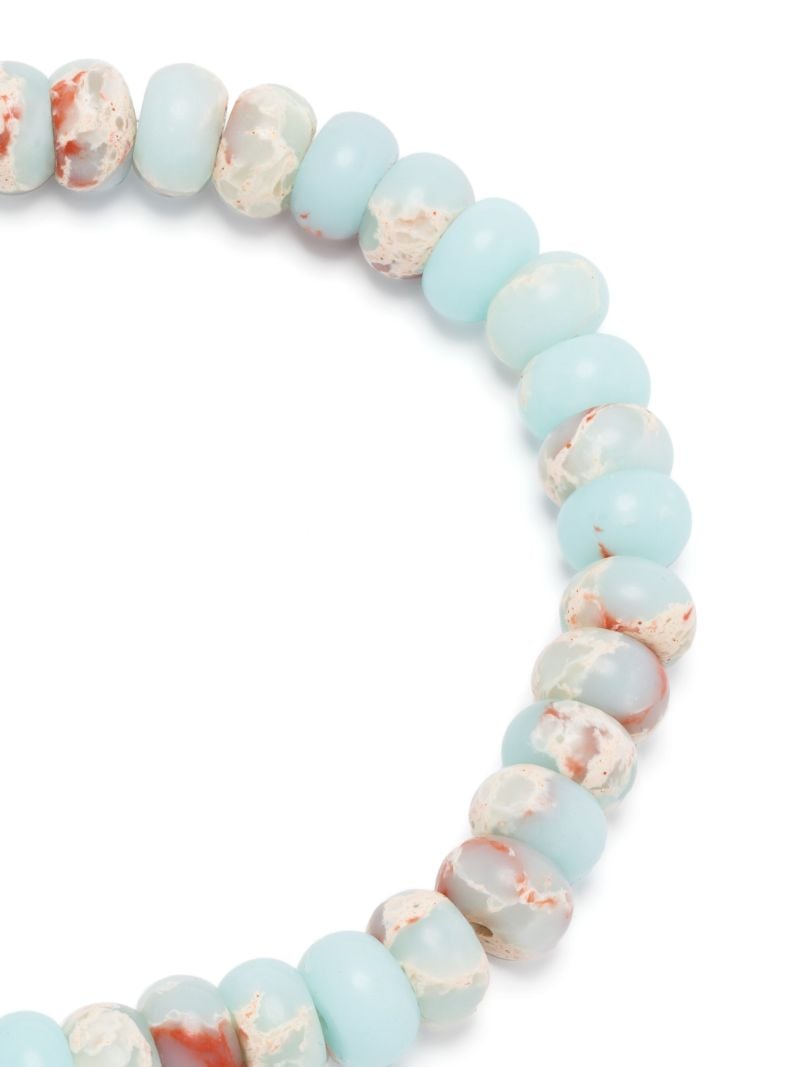 14k Yellow Gold 2 Hexagon Gemstone Beaded Bracelet