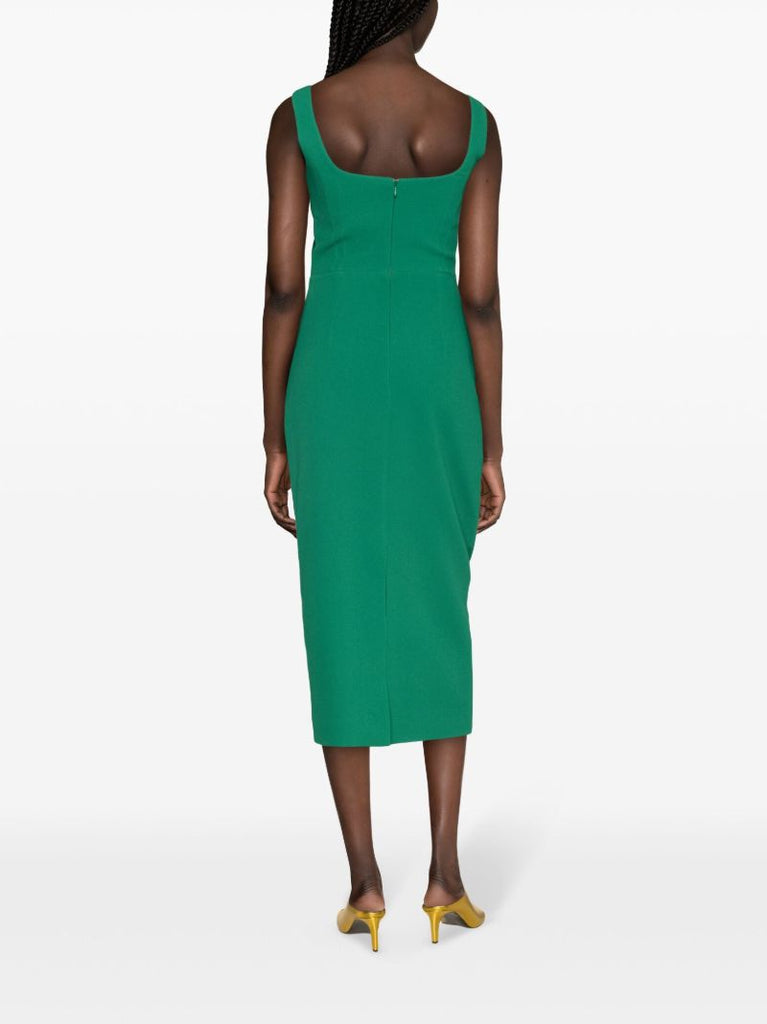 Green Arina Sleeveless Midi Dress