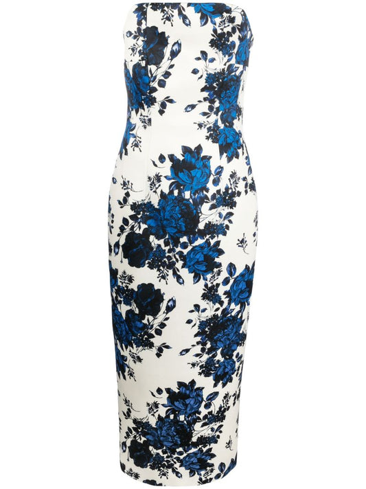White Yulie Floral-print Dress