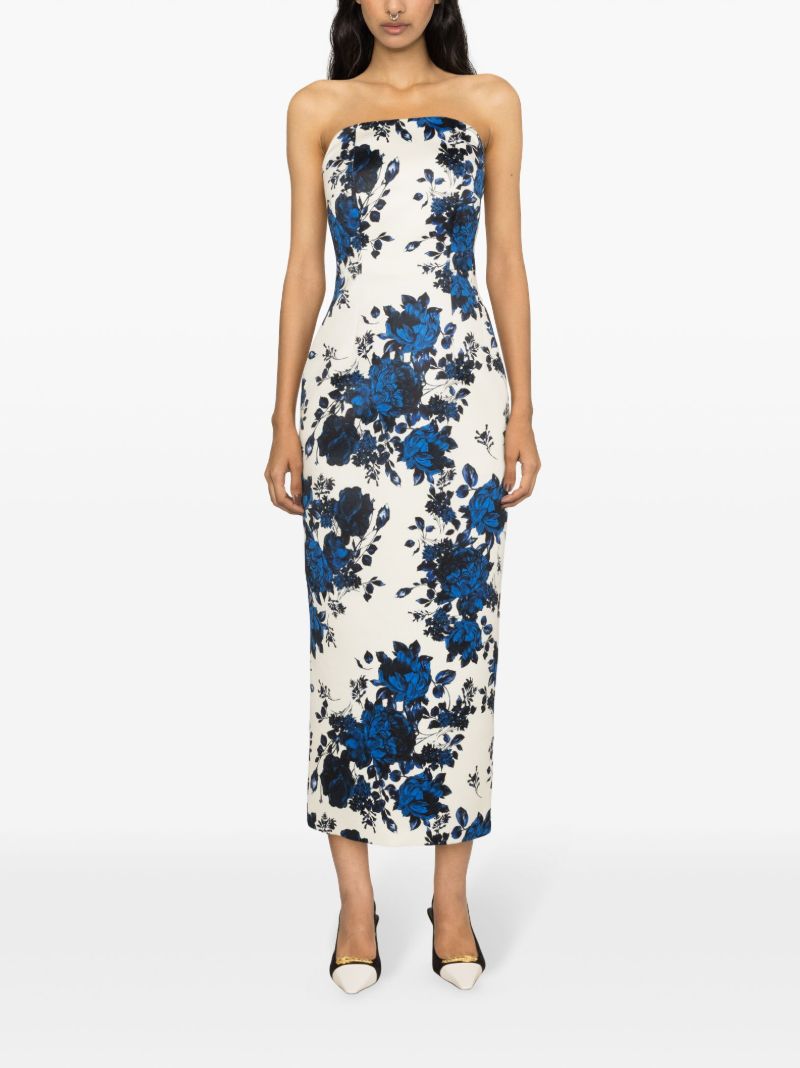 White Yulie Floral-print Dress