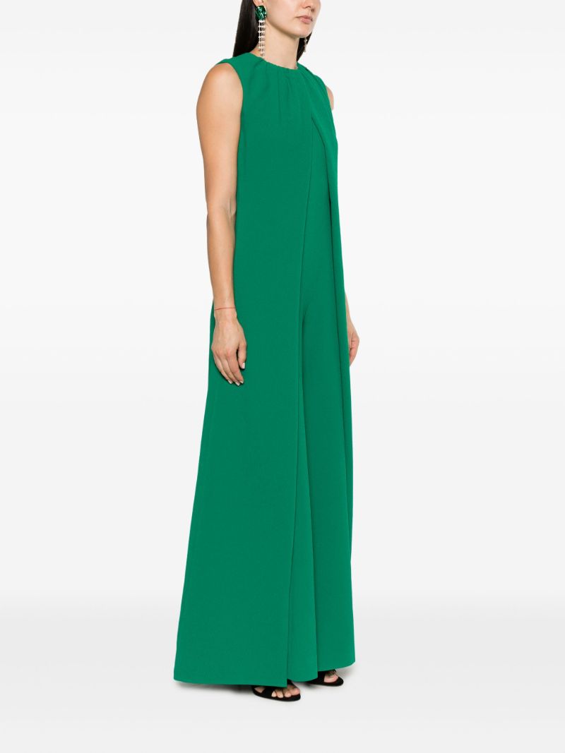 Green Aliza Crepe Wide-leg Jumpsuit