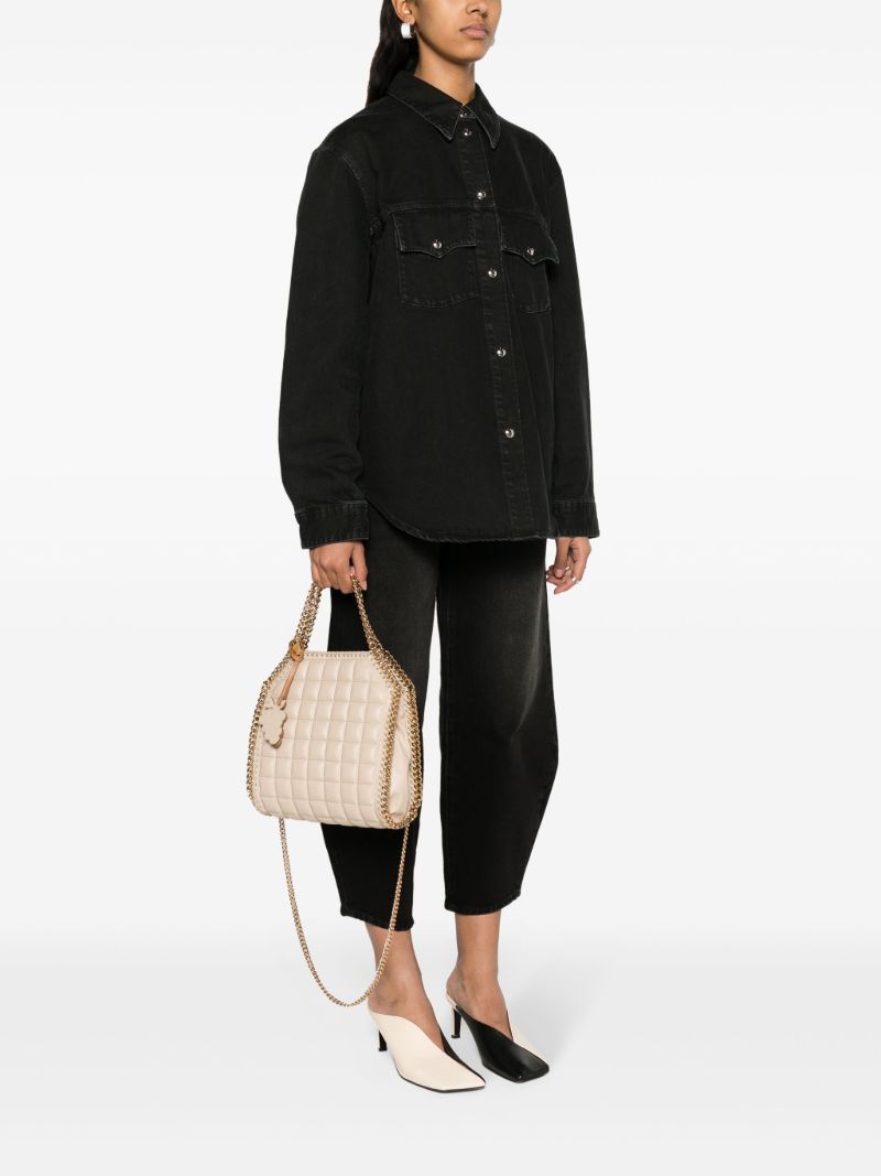 Neutral Falabella Mini Quilted Cross Body Bag