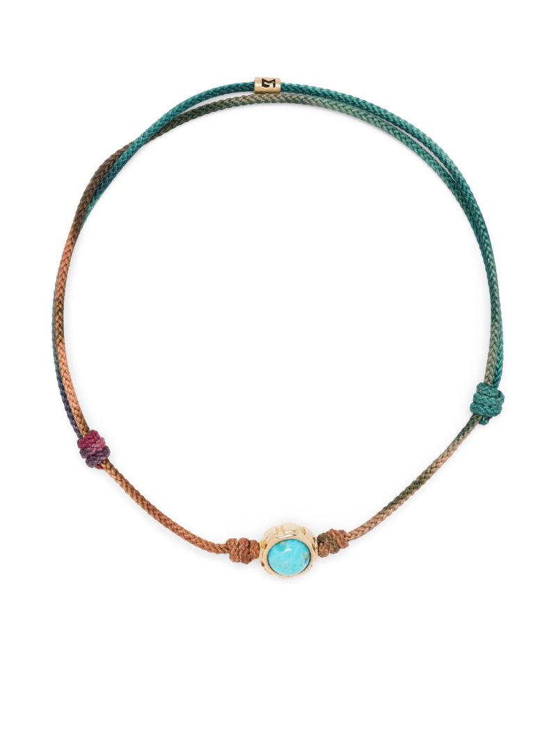 14k Yellow Gold Rotary Cord Gemstone Bracelet