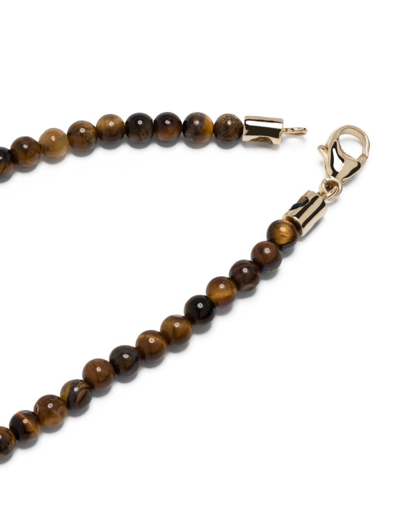 14k Yellow Gold Id Bar Citrine Beaded Bracelet