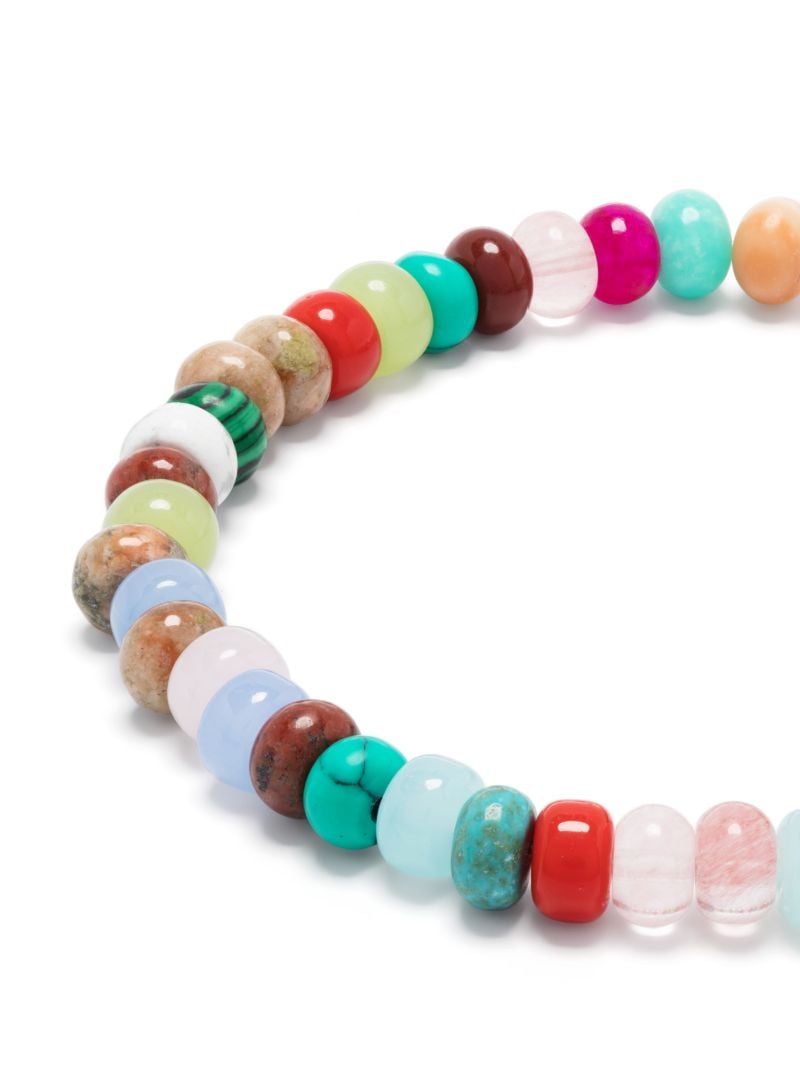 14k Yellow Gold 5 Hexagon Gemstone Beaded Bracelet