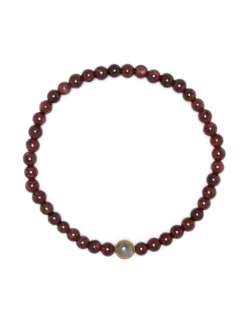 14k Yellow Gold Diamond Gemstone Beaded Bracelet