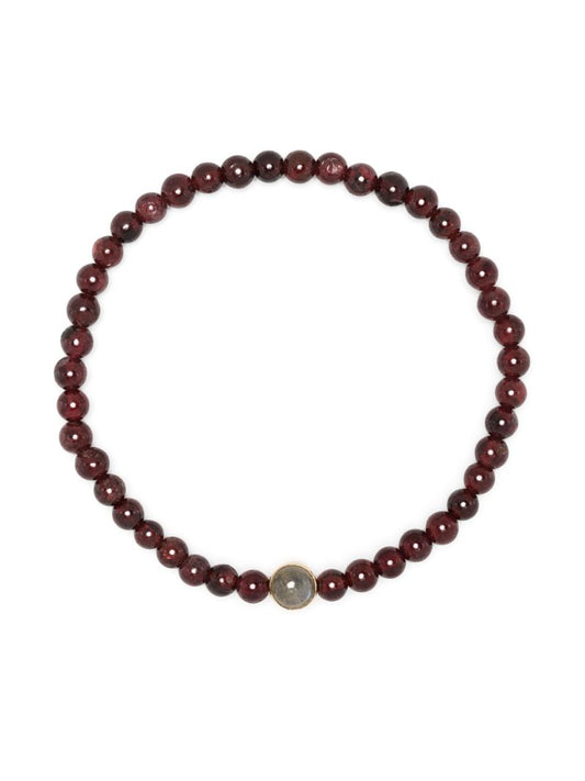 14k Yellow Gold Diamond Gemstone Beaded Bracelet