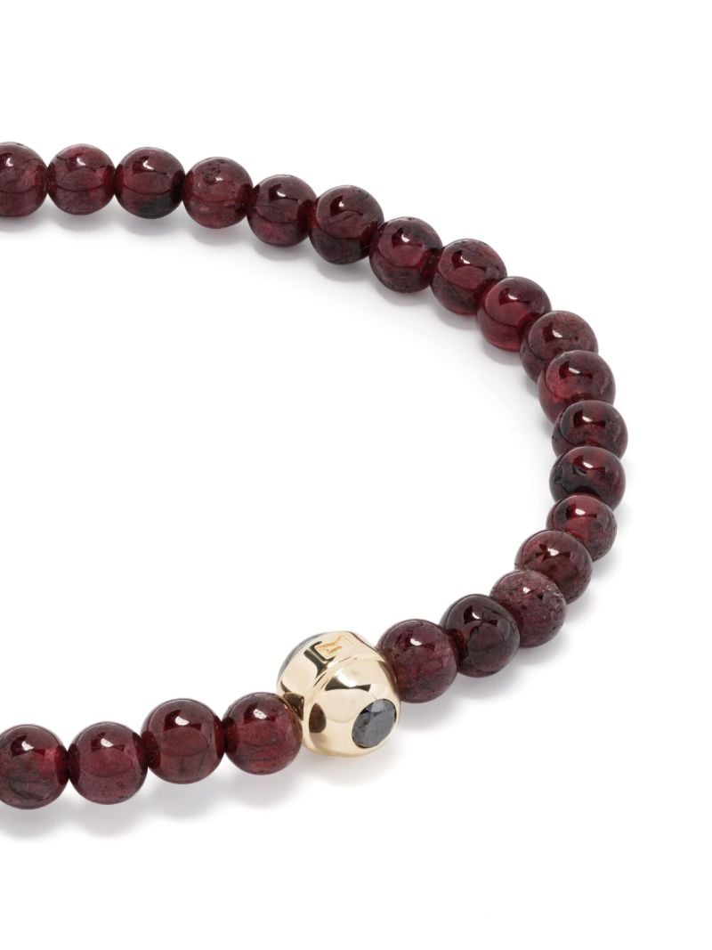 14k Yellow Gold Diamond Gemstone Beaded Bracelet