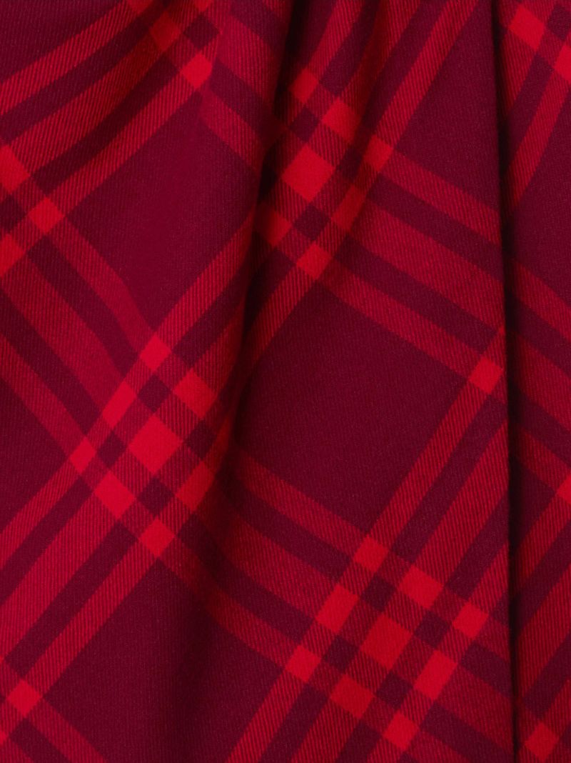 Red Check Wool Skirt