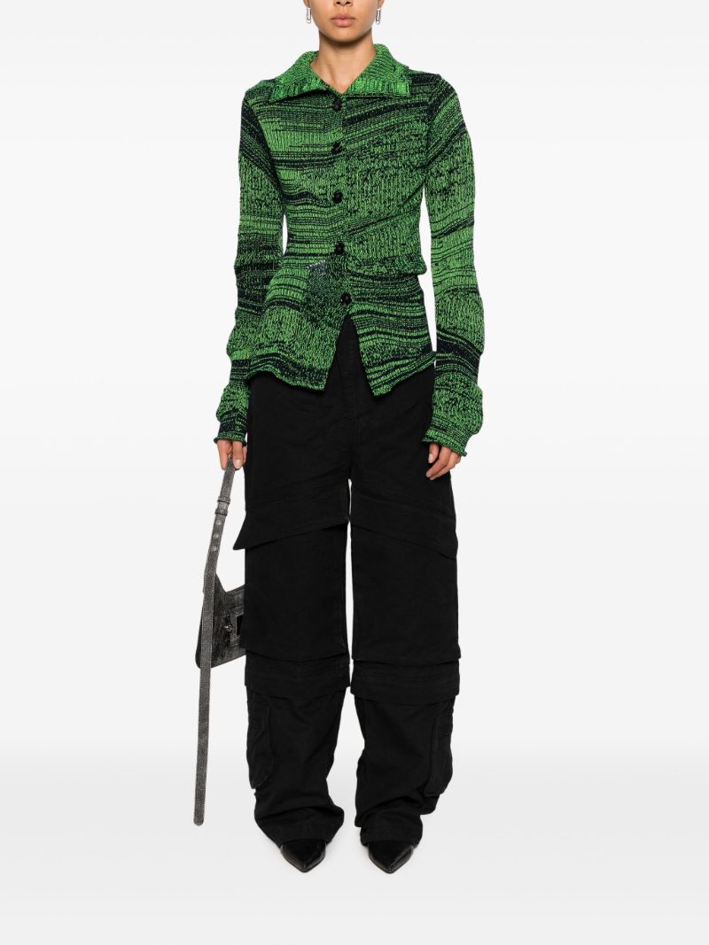 Black Hard Cotton Cargo Trousers