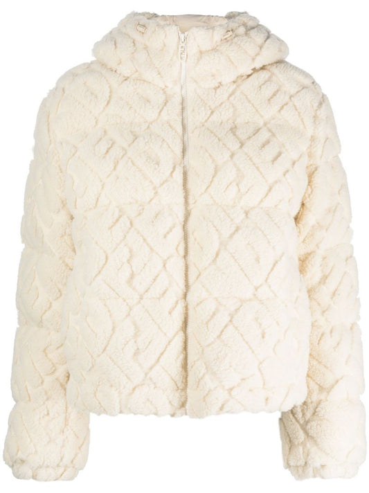 Neutral Ff-pattern Fleece Ski Jacket