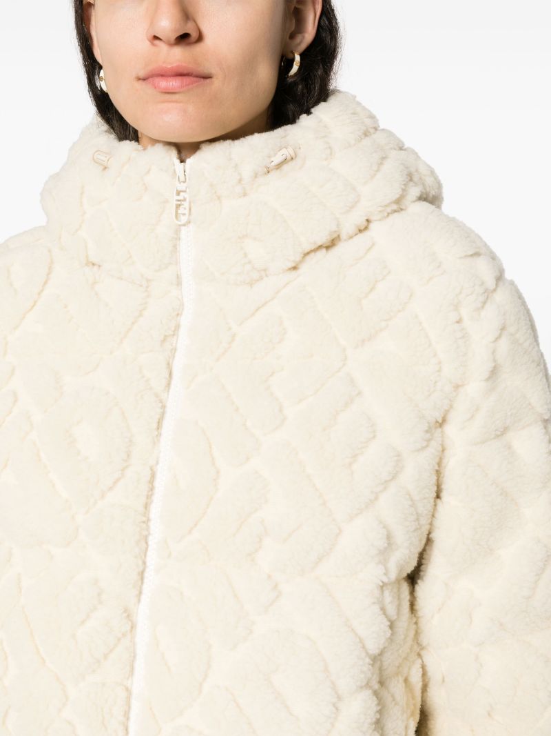 Neutral Ff-pattern Fleece Ski Jacket