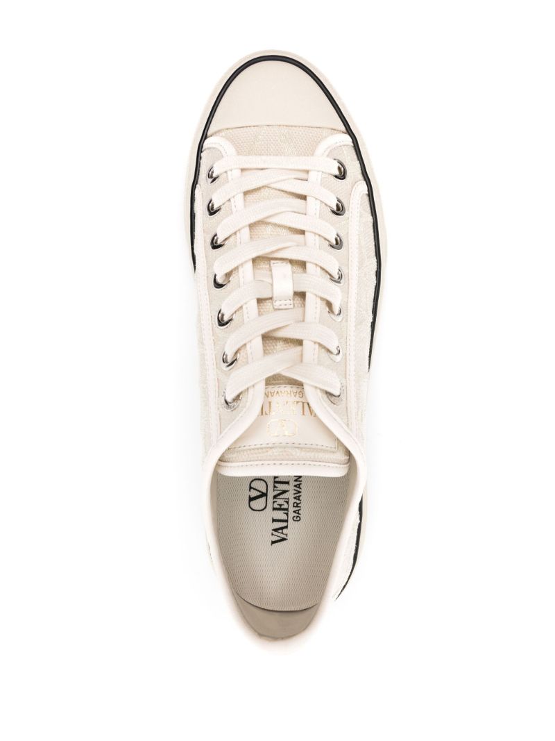 White Totaloop Toile Iconographe Low-top Sneakers