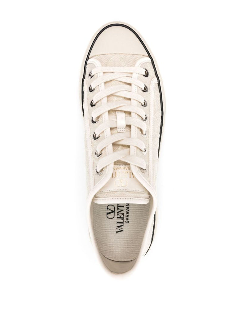 White Totaloop Toile Iconographe Low-top Sneakers