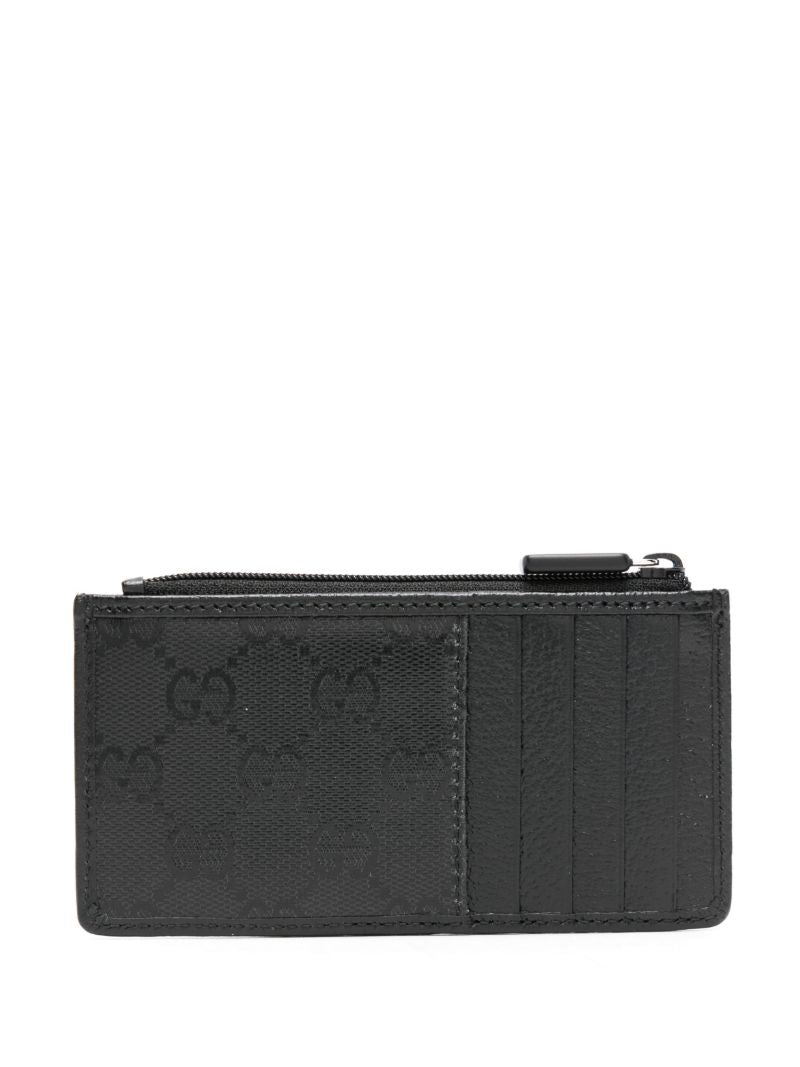 Black Gg Crystal Canvas Card Holder