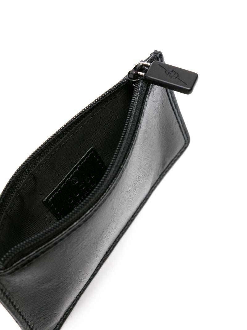 Black Gg Crystal Canvas Card Holder