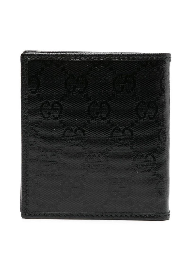 Black Gg Crystal Bi-fold Wallet