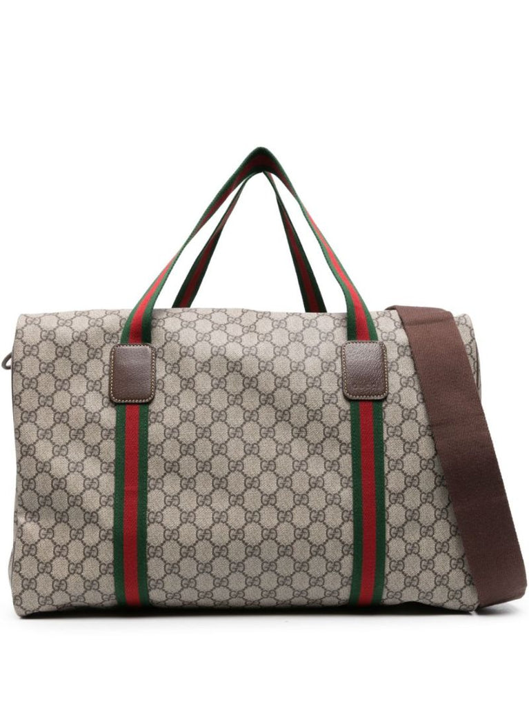 Neutral Gg Supreme Large Duffle Bag