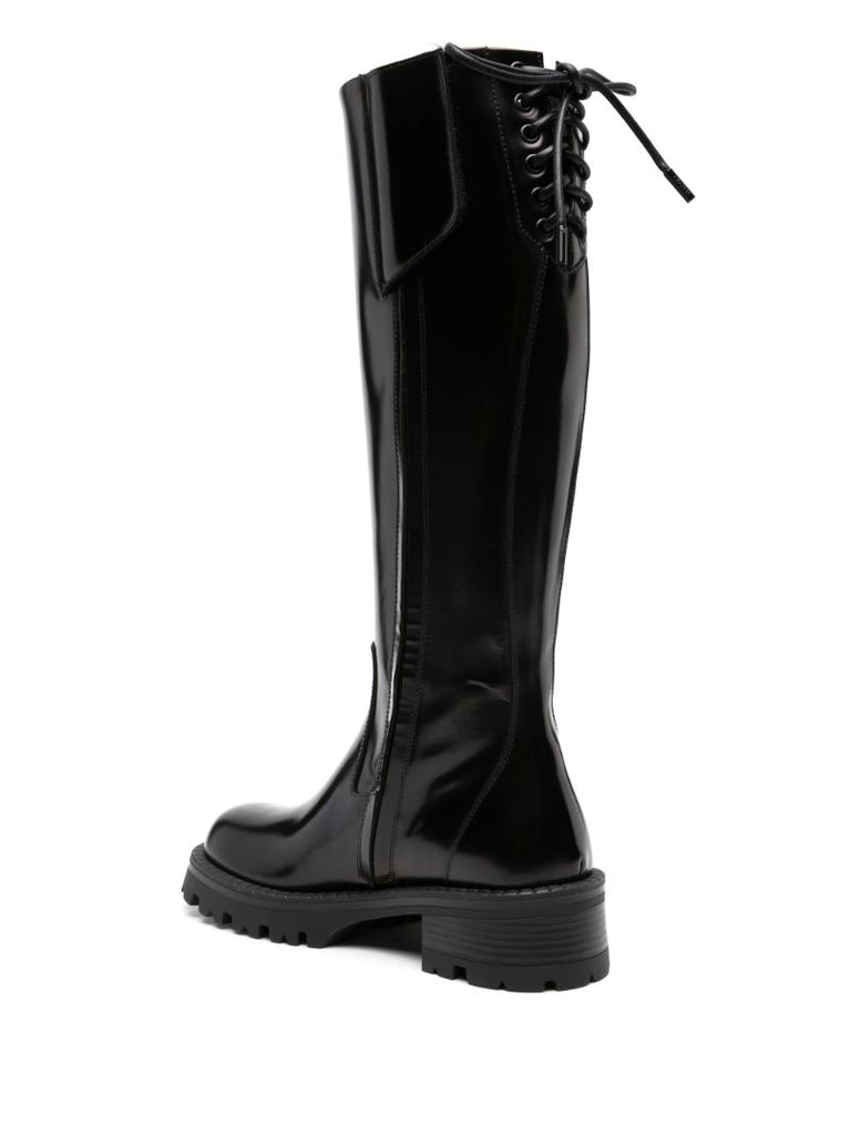 Black Vagabond Knee High Leather Boots