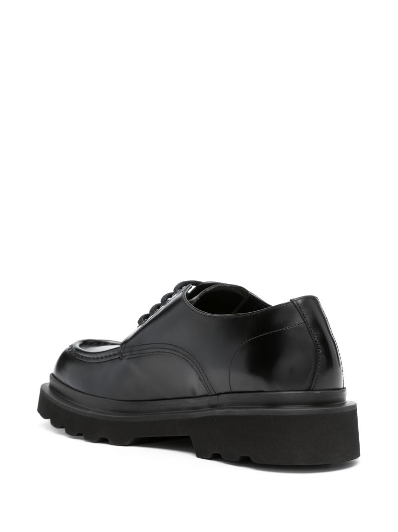 Black Square-toe Leather Derby Shoes