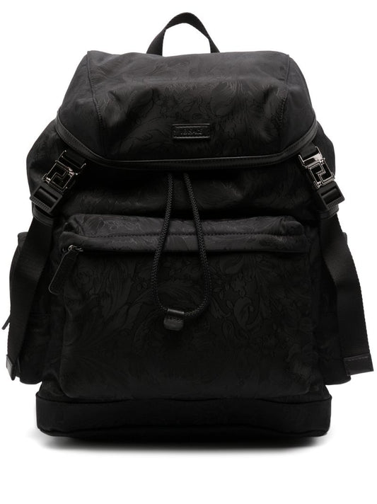 Black Neo Nylon Jacquard Backpack