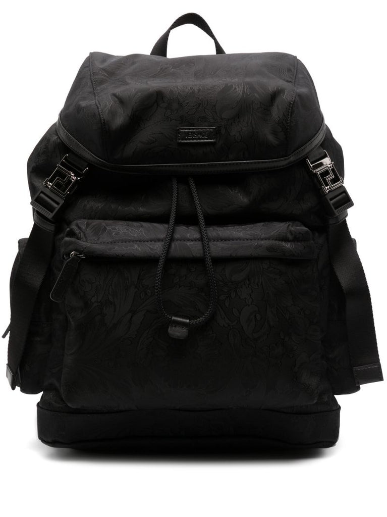 Black Neo Nylon Jacquard Backpack