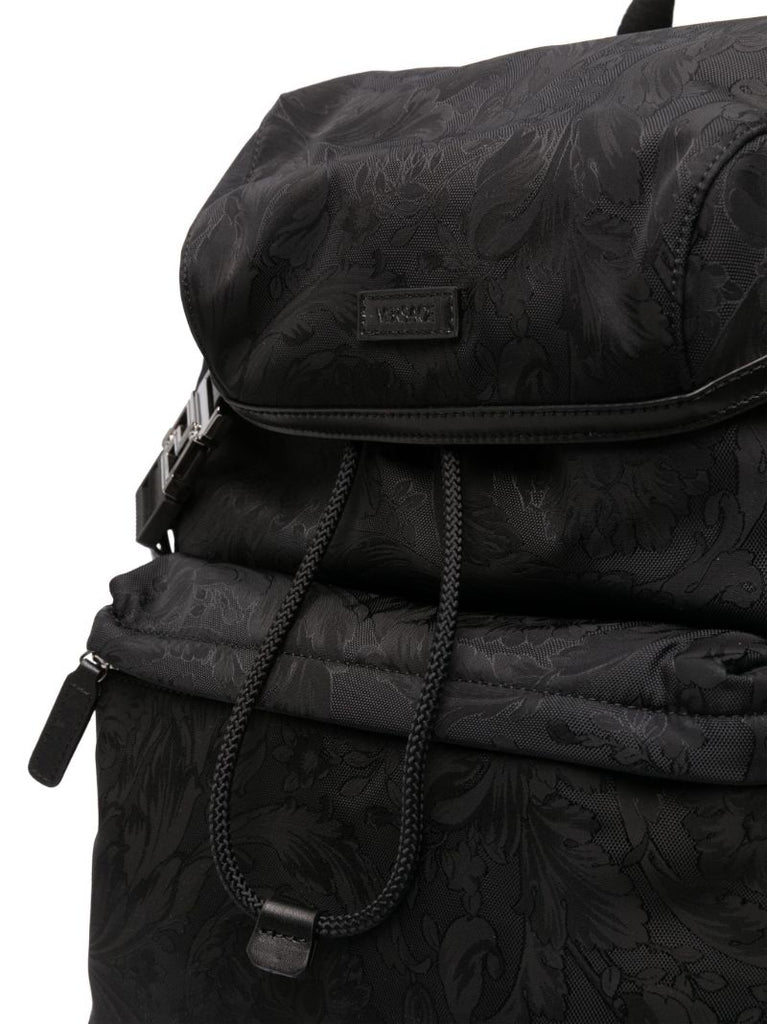 Black Neo Nylon Jacquard Backpack