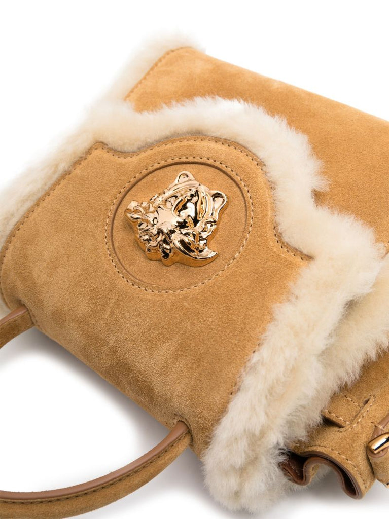 Brown La Medusa Suede Tote Bag