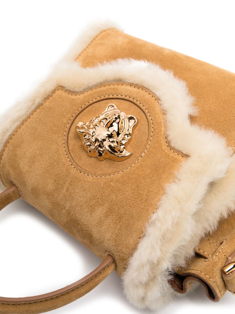Brown La Medusa Suede Tote Bag