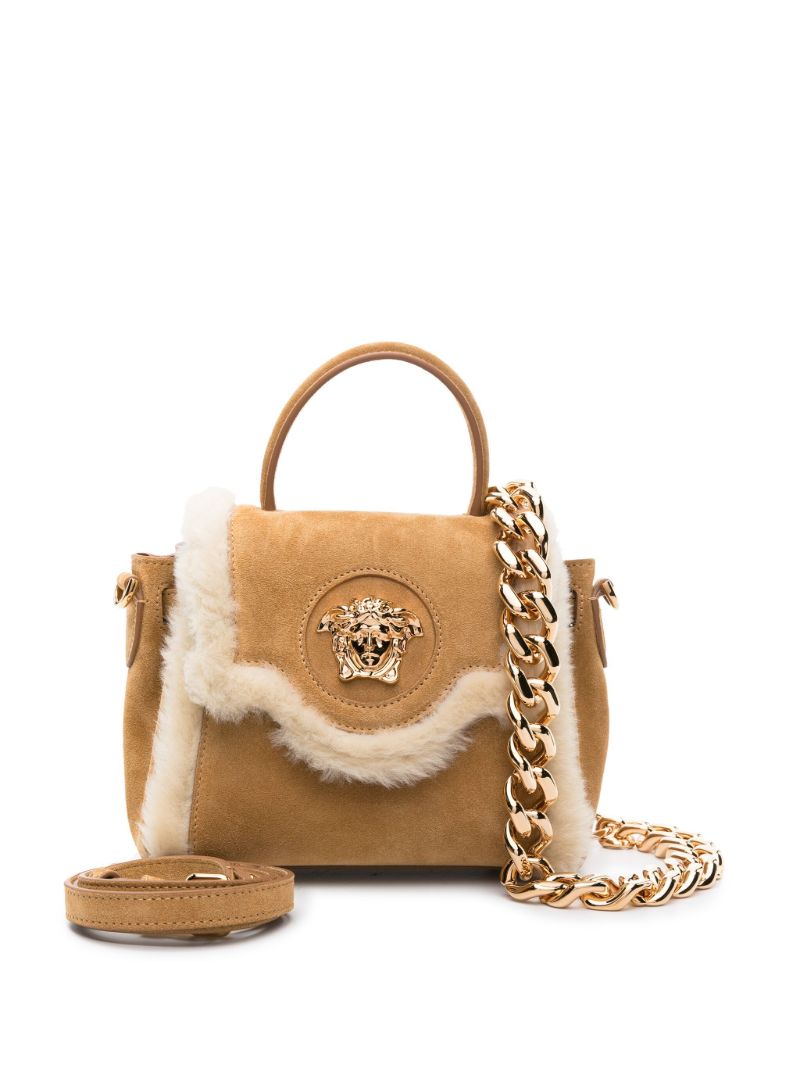 Brown La Medusa Suede Tote Bag
