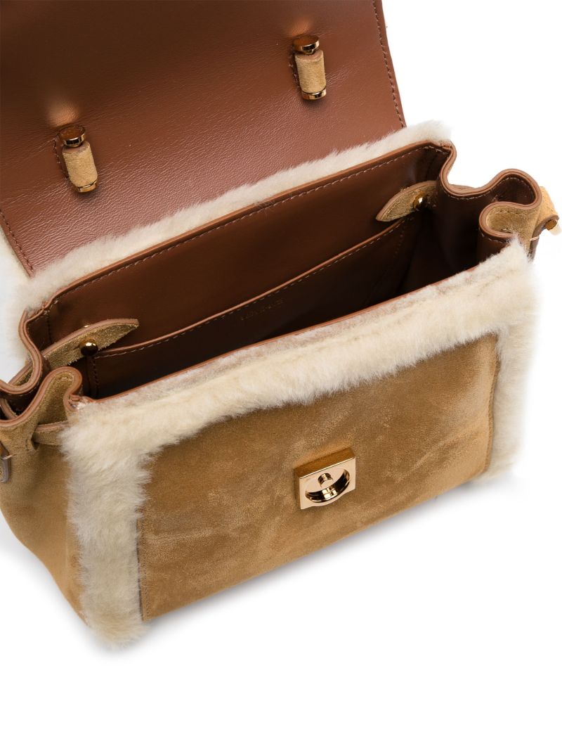Brown La Medusa Suede Tote Bag
