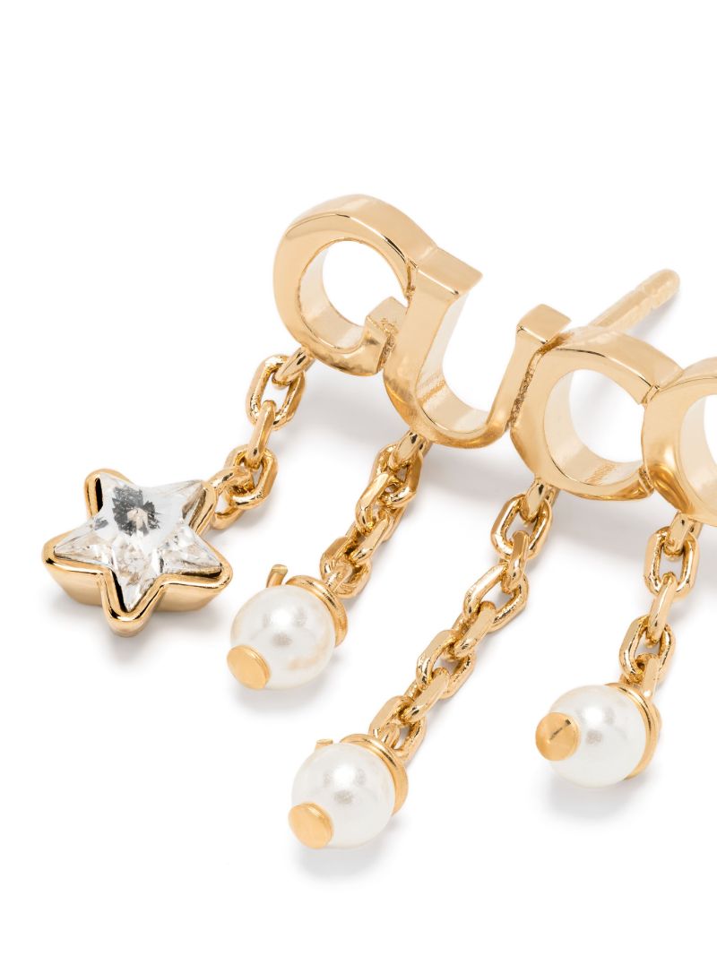 Gold-tone Logo Lettering Single Earring