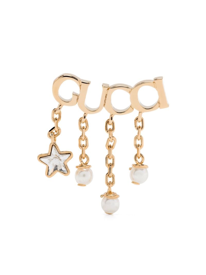 Gold-tone Logo Lettering Single Earring