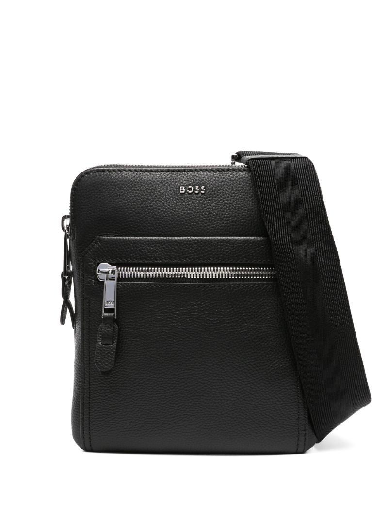 Black Leather Messenger Bag